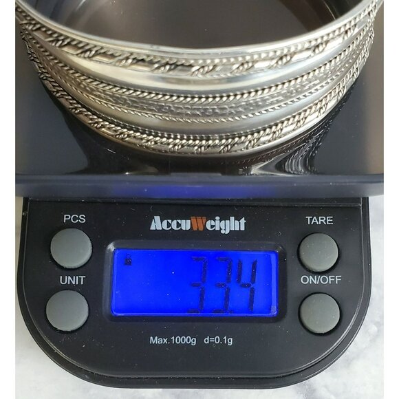 VTG Sterling Silver 925 Cuff Bracelet Boho Flowers Twisted Rope Southwest 33.4g - Picture 9 of 12